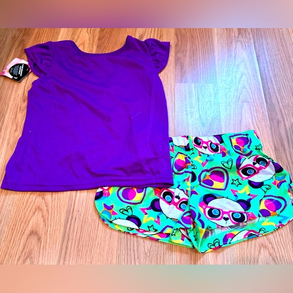 Joe Boxer Panda Girls Purple Short Set - Picture 3 of 3